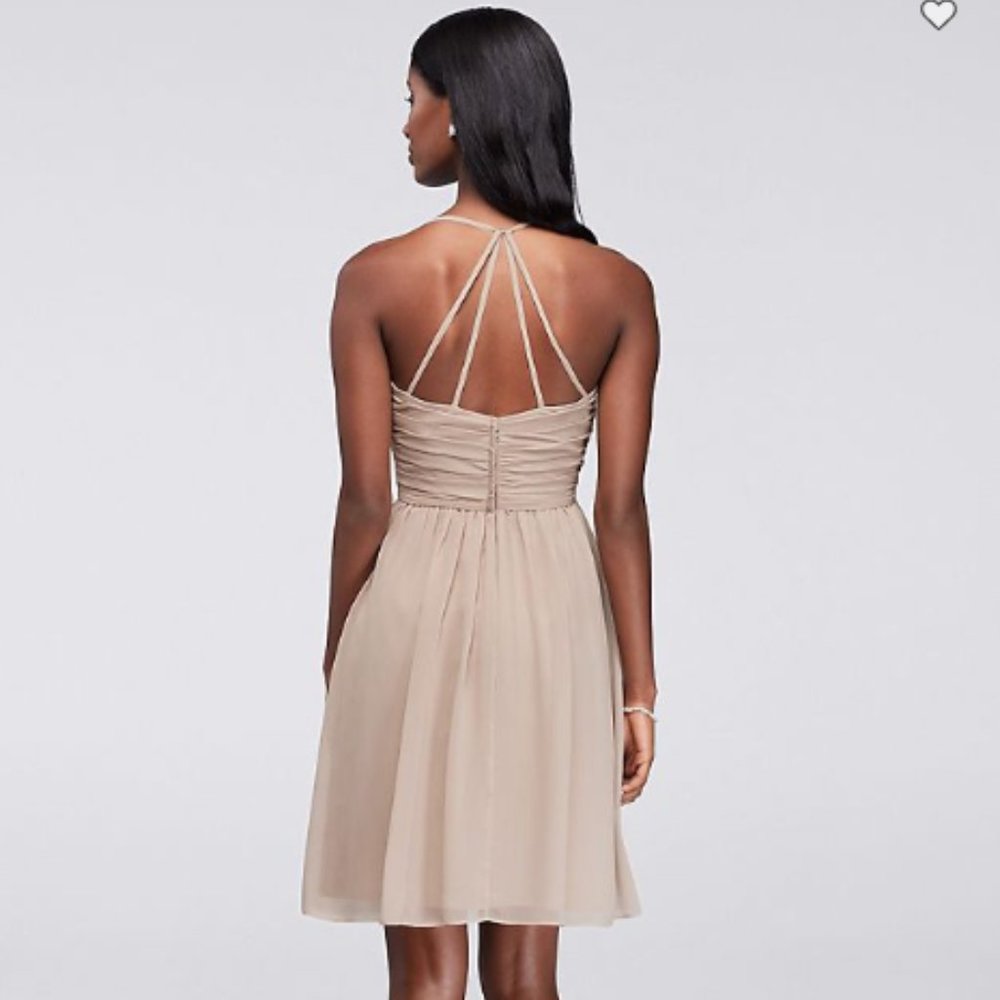 Champagne Chiffon Dress Strappy Back